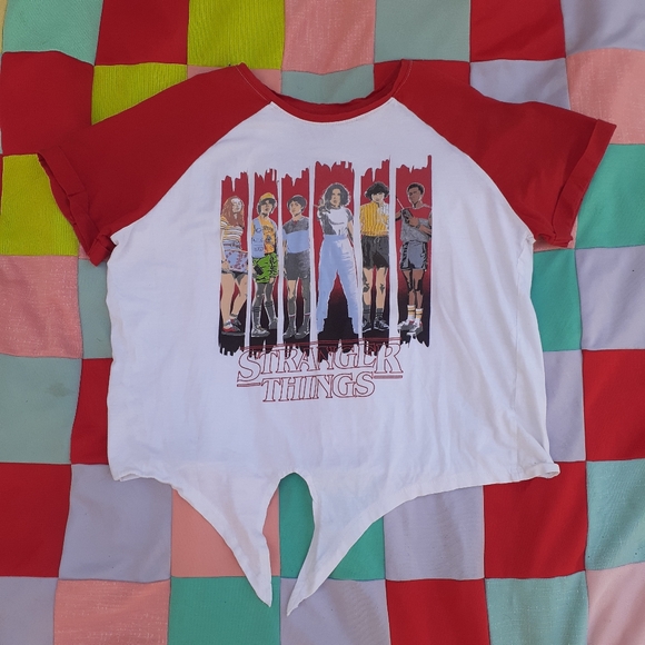 NETFLIX STRANGER Things Licensed Tie-up Medium T-Shirt Cute Sleeves 😍 - Picture 9 of 15